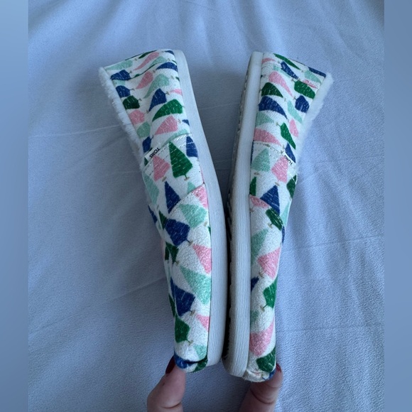 TOMS X Paper Source White Bottle Brush Trees Alpargata Ortholite Slip-On 8.5 - Picture 5 of 9